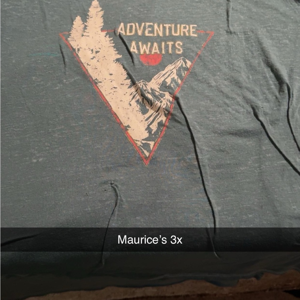 Maurices Men's Adventure Awaits Graphic Tee - Teal with Cream & Red Print
